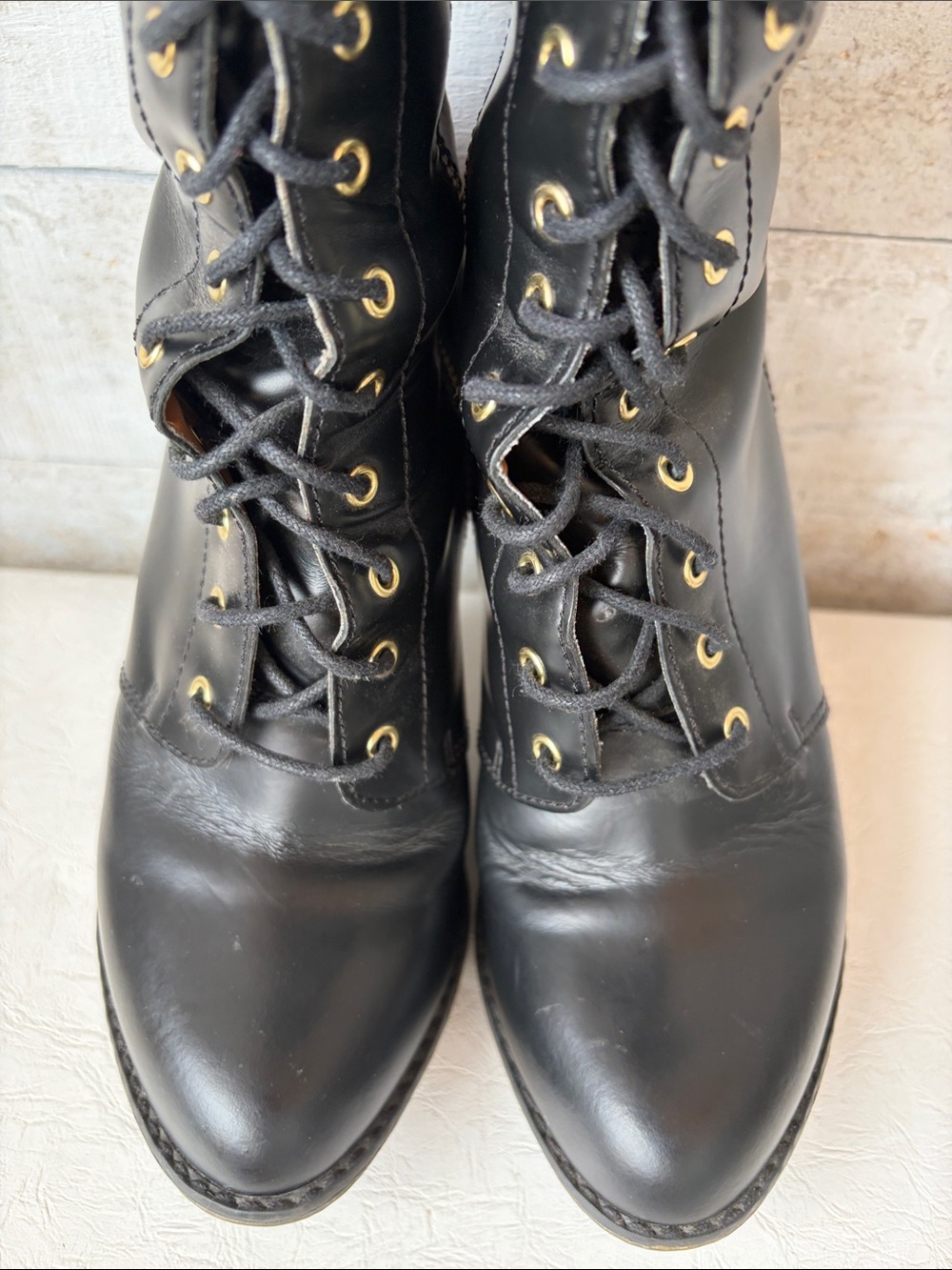 Dr Martens Gilda heeled black knee high tall boots - Picture 9 of 12
